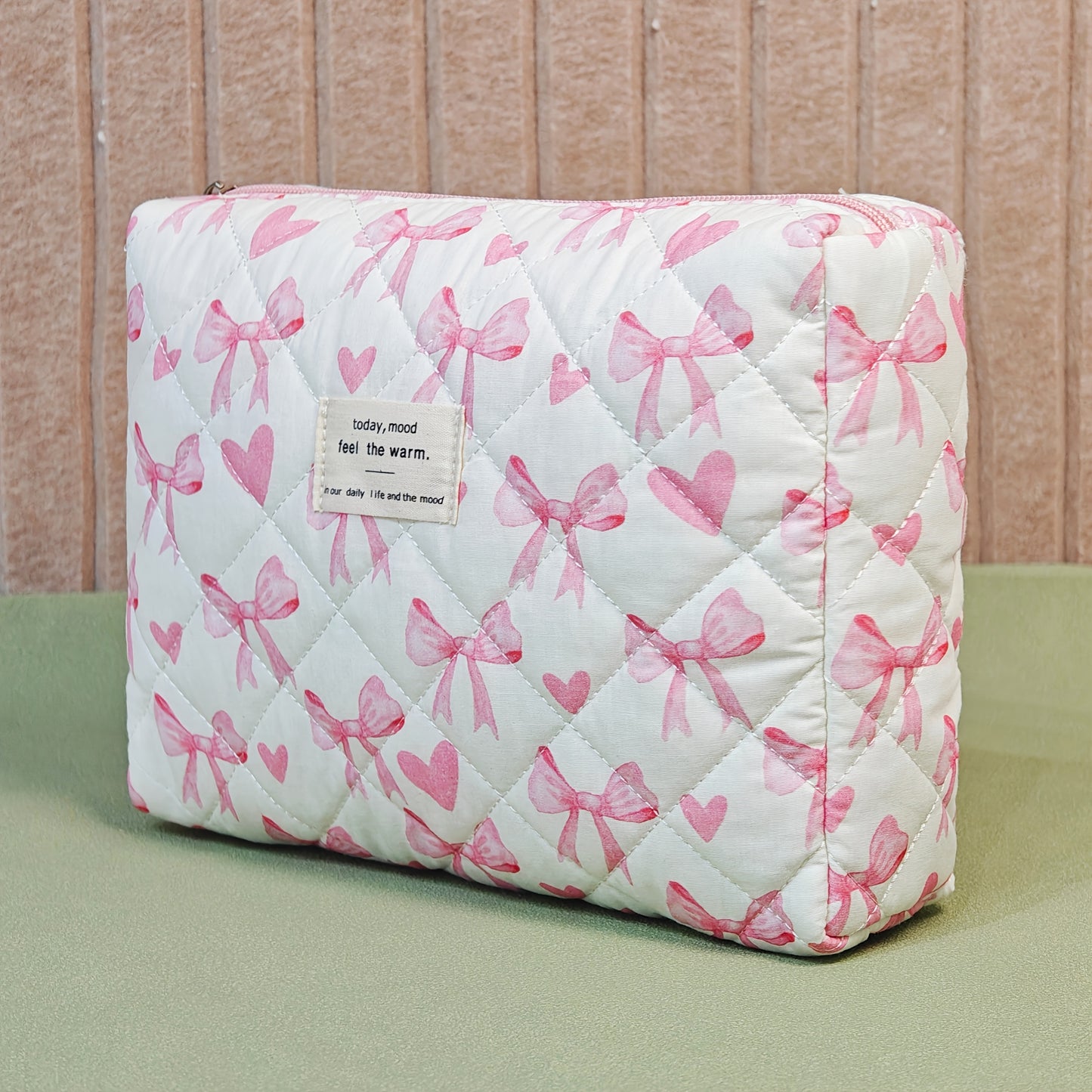 🎀 Комплект несесери за грим (4 броя) — Pink & White Bow Heart Edition 💕